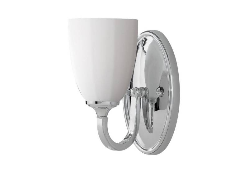 Licht-Erlebnisse Wandleuchte AMAR, Warmweiß, Wandlampe IP44 Weiß Chrom G9 3000 K 320 lm Glas Metall Jugendstil von Licht-Erlebnisse