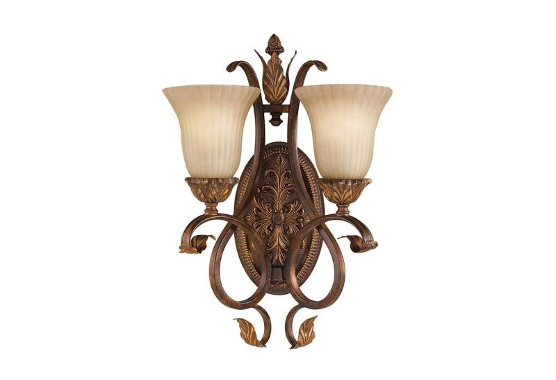 Licht-Erlebnisse Wandleuchte ANABELL 10, ohne Leuchtmittel, Wandlampe Creme E27 Glas Metall Modern Beleuchtung von Licht-Erlebnisse