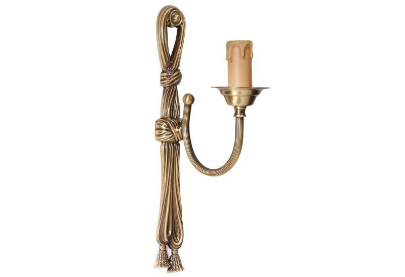 Licht-Erlebnisse Wandleuchte APPLIQUE PARALUME 142, ohne Leuchtmittel, Kerzenleuchter Wandlampe Bronze hell Messing E14 Barockes Design von Licht-Erlebnisse