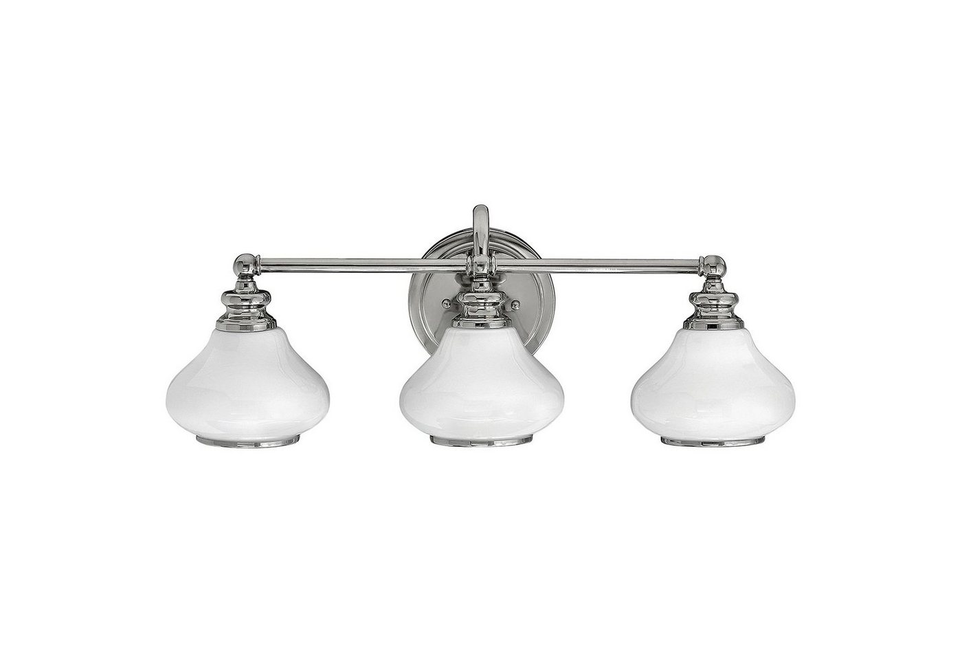 Licht-Erlebnisse Wandleuchte ARMILLA, LED wechselbar, Warmweiß, Wandlampe G9 IP44 Weiß Chrom 3000 K 960 lm Glas Metall Jugendstil von Licht-Erlebnisse