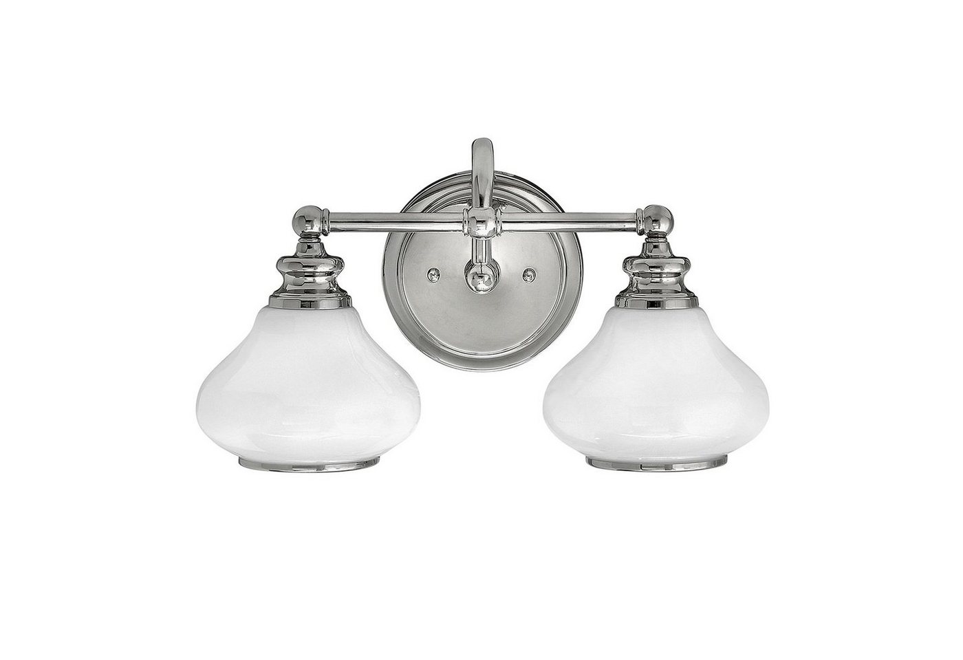 Licht-Erlebnisse Wandleuchte ARMILLA, LED wechselbar, Warmweiß, Wandlampe IP44 Weiß Chrom G9 Glas Metall 3000 K 640 lm Jugendstil von Licht-Erlebnisse