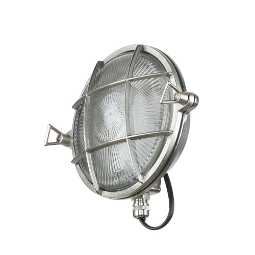 Licht-Erlebnisse Wandleuchte Außen Messing Glas in Nickel matt IP64 Garten T:7 cm E27 Maritim Riffel Schiffslampe Außenwandlampe Balkon SKIATHOS Licht-Erlebnisse Wandleuchte Außen Messing Glas in Nickel matt IP64 Garten T:7 cm E27 Maritim Riffel Schiffslampe Außenwandlampe Balkon SKIATHOS von Licht-Erlebnisse