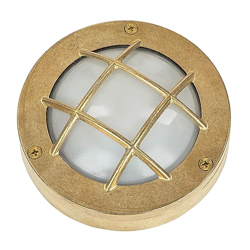 Licht-Erlebnisse Wandleuchte Außen aus Messing Glas IP64 Hof Haustür Garten Ø14 cm G9 nostalgische Schiffslampe Kellerleuchte Maritime Außenlampe AGIA Licht-Erlebnisse Wandleuchte Außen aus Messing Glas IP64 Hof Haustür Garten Ø14 cm G9 nostalgische Schiffslampe Kellerleuchte Maritime Außenlampe AGIA von Licht-Erlebnisse