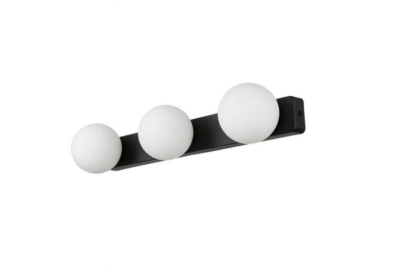 Licht-Erlebnisse Wandleuchte BRAZOS, ohne Leuchtmittel, Badezimmerleuchte Wand 40 cm blendarm Schwarz Weiß Kugelschirme von Licht-Erlebnisse