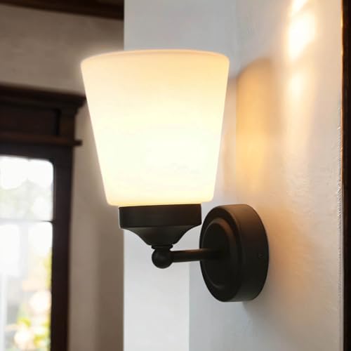 Licht-Erlebnisse Wandleuchte Badezimmer Weiß Schwarz Metall IP44 Rustikal elegant BALI Badlampe Wand Spiegel von Licht-Erlebnisse
