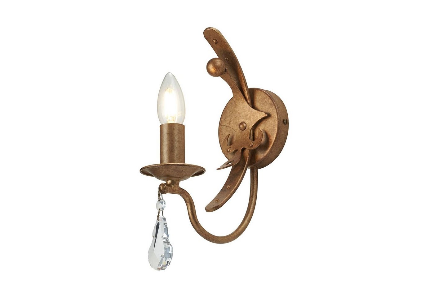 Licht-Erlebnisse Wandleuchte CAMELOT 10, ohne Leuchtmittel, Wandlampe E14 Gold Metall Modern Beleuchtung von Licht-Erlebnisse