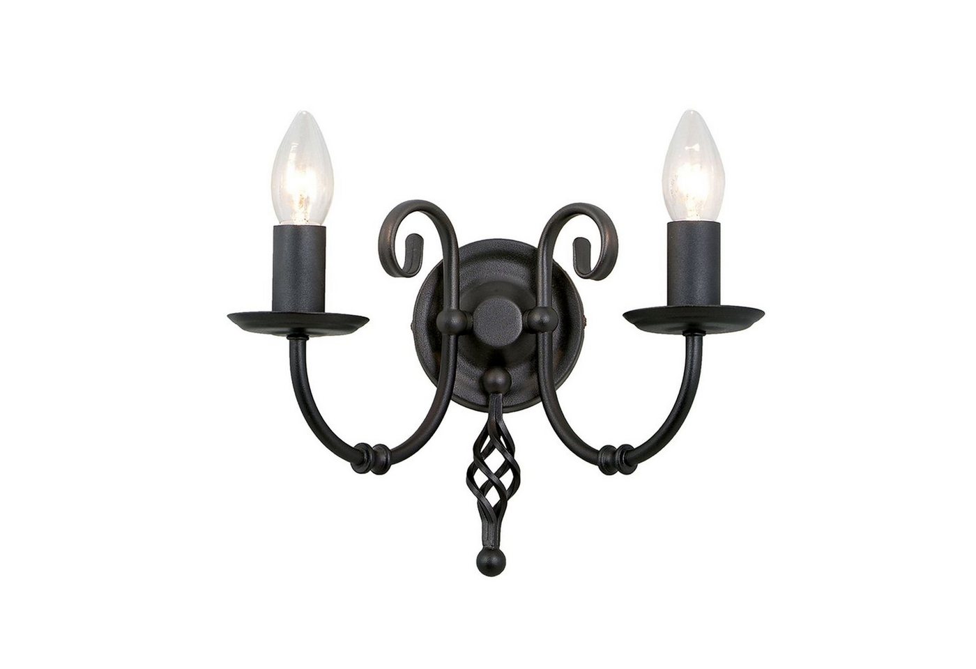 Licht-Erlebnisse Wandleuchte CANDELA 1, ohne Leuchtmittel, Wandlampe Schwarz E14 Metall Modern Beleuchtung von Licht-Erlebnisse