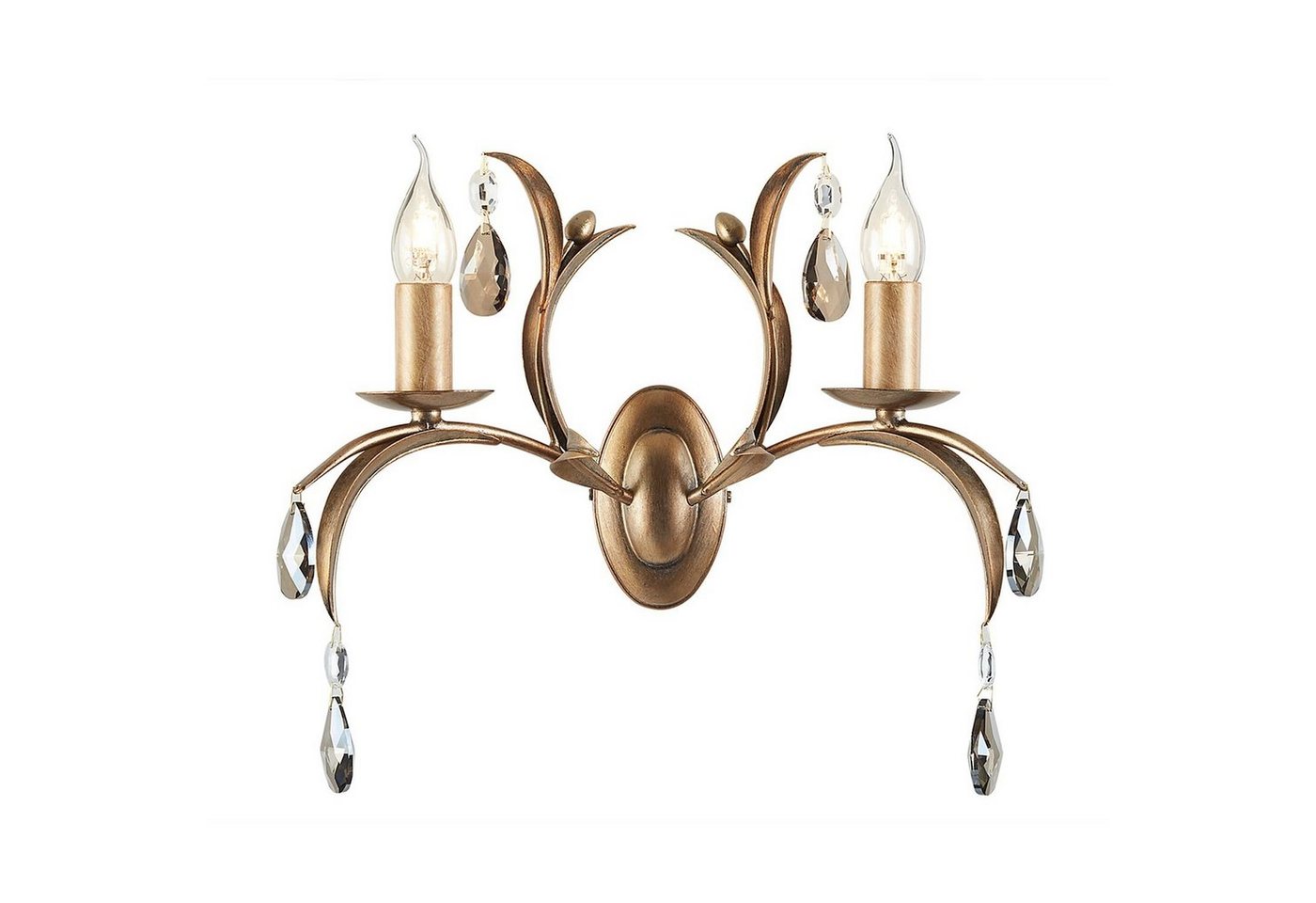 Licht-Erlebnisse Wandleuchte CANDELA 10, ohne Leuchtmittel, Wandlampe Bronze E14 Metall Floral Beleuchtung von Licht-Erlebnisse