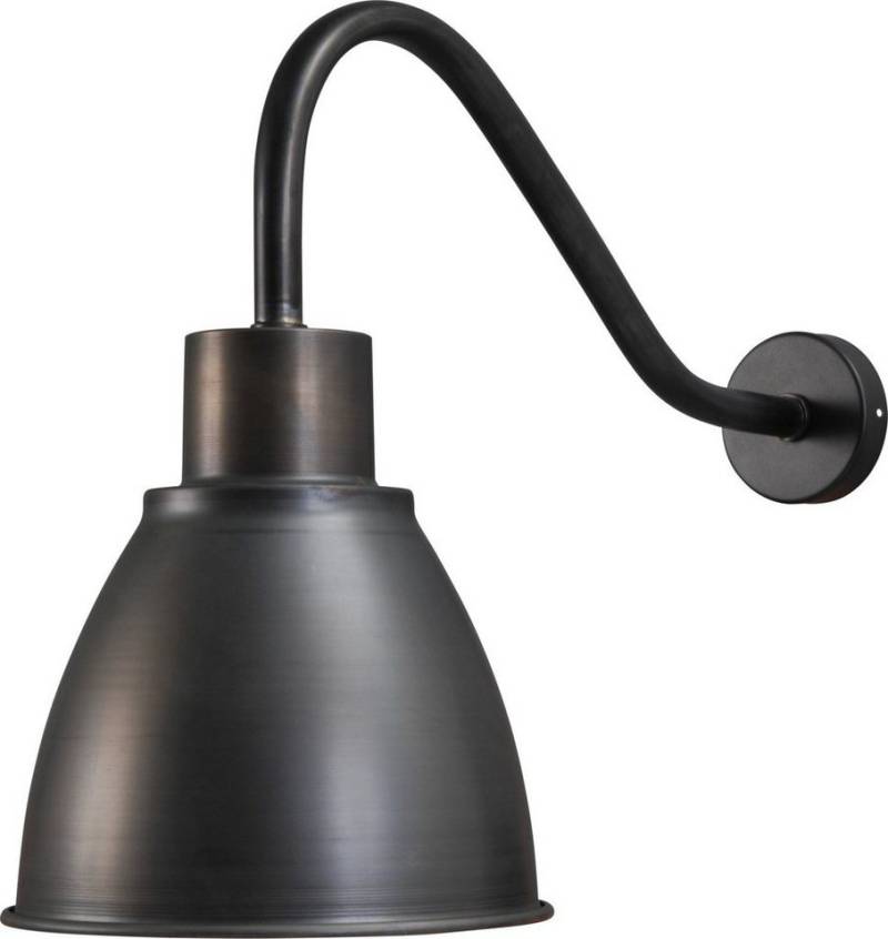 Licht-Erlebnisse Wandleuchte CATHETEL, ohne Leuchtmittel, Wandlampe Grau Schwarz E27 Ø 27,5 cm Metall Industrie Design von Licht-Erlebnisse