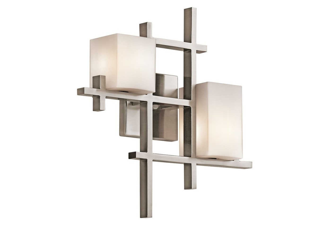 Licht-Erlebnisse Wandleuchte CUBO, LED wechselbar, Warmweiß, Wandlampe Zinn G9 3000 K 640 lm Glas Metall Beleuchtung von Licht-Erlebnisse