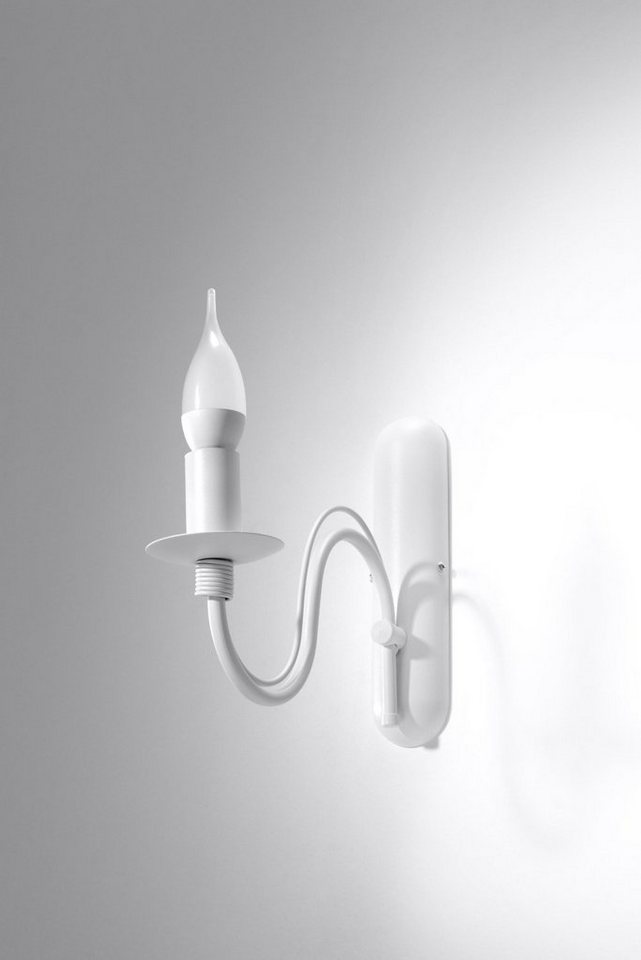 Licht-Erlebnisse Wandleuchte FIORANO, ohne Leuchtmittel, Weiß Rustikal E14 klein H: 25 cm Metall Wandleuchter innen von Licht-Erlebnisse