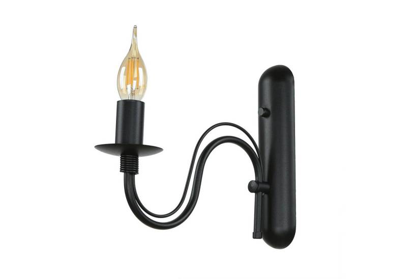 Licht-Erlebnisse Wandleuchte FIORANO, ohne Leuchtmittel, Wandlampe Schwarz Metall Rustikal Landhaus Wohnzimmer Flur Deko von Licht-Erlebnisse
