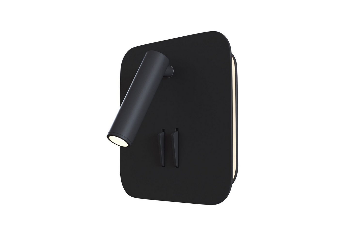 Licht-Erlebnisse Wandleuchte GIMO, LED fest integriert, Warmweiß, LED Aluminium mit Schalter verstellbar Schwarz eckig 550 lm von Licht-Erlebnisse