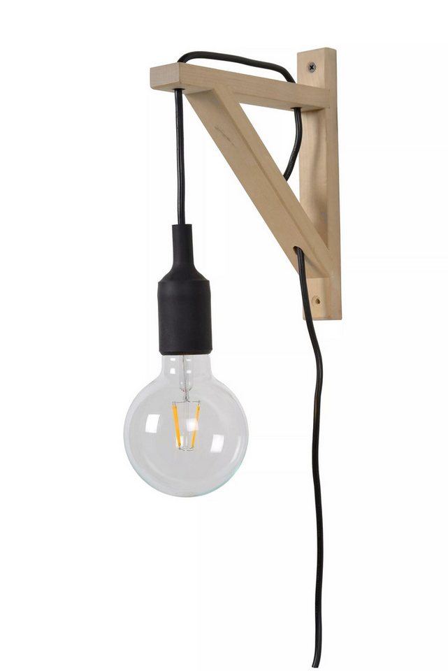 Licht-Erlebnisse Wandleuchte HUXA, ohne Leuchtmittel, Holz E27 22 cm hoch mit Schalter Natur Schwarz Retro Downlight Licht-Erlebnisse Wandleuchte HUXA, ohne Leuchtmittel, Holz E27 22 cm hoch mit Schalter Natur Schwarz Retro Downlight von Licht-Erlebnisse
