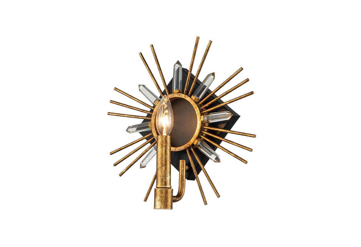Licht-Erlebnisse Wandleuchte IANVEN, ohne Leuchtmittel, Metall E14 B: 31,8 cm in Schwarz Gold Modern Kristall Licht-Erlebnisse Wandleuchte IANVEN, ohne Leuchtmittel, Metall E14 B: 31,8 cm in Schwarz Gold Modern Kristall von Licht-Erlebnisse