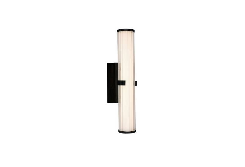 Licht-Erlebnisse Wandleuchte KIERA, LED, Warmweiß, LED IP44 mit Dimmer Schwarz Klar/Transparent Glas Metall 3000 K von Licht-Erlebnisse