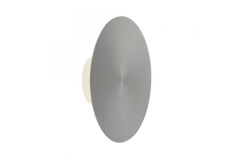 Licht-Erlebnisse Wandleuchte KILFORT, LED fest integriert, LED Dimmer Metall mit Schalter Grau rund 125 lm Modern von Licht-Erlebnisse