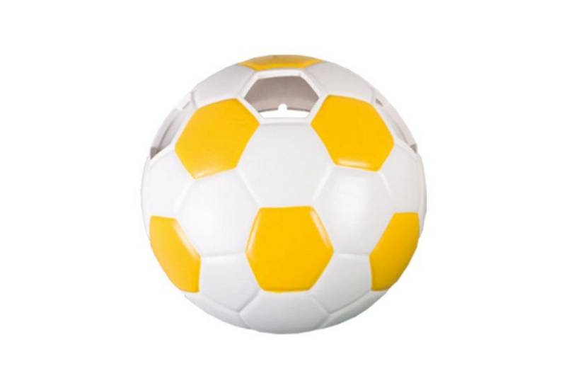 Licht-Erlebnisse Wandleuchte KIND, ohne Leuchtmittel, Wandlampe Weiß Gelb Fußball Keramik E27 Kinderzimmerlampe Beleuchtung von Licht-Erlebnisse