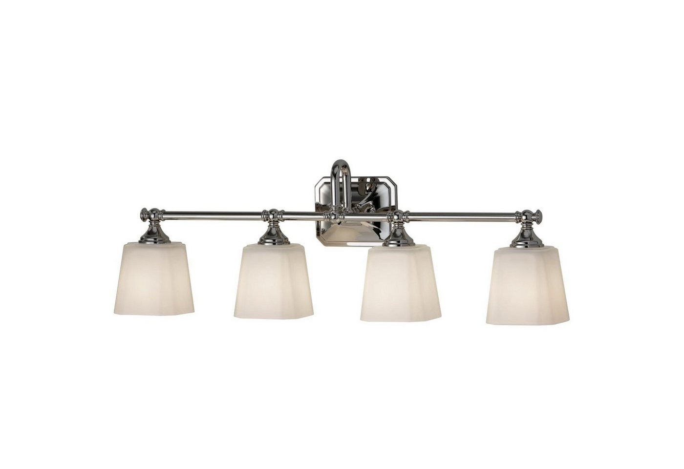 Licht-Erlebnisse Wandleuchte LABOD, LED wechselbar, Warmweiß, Wandlampe IP44 G9 Weiß Chrom 3000 K 1280 lm Glas Metall Jugendstil von Licht-Erlebnisse