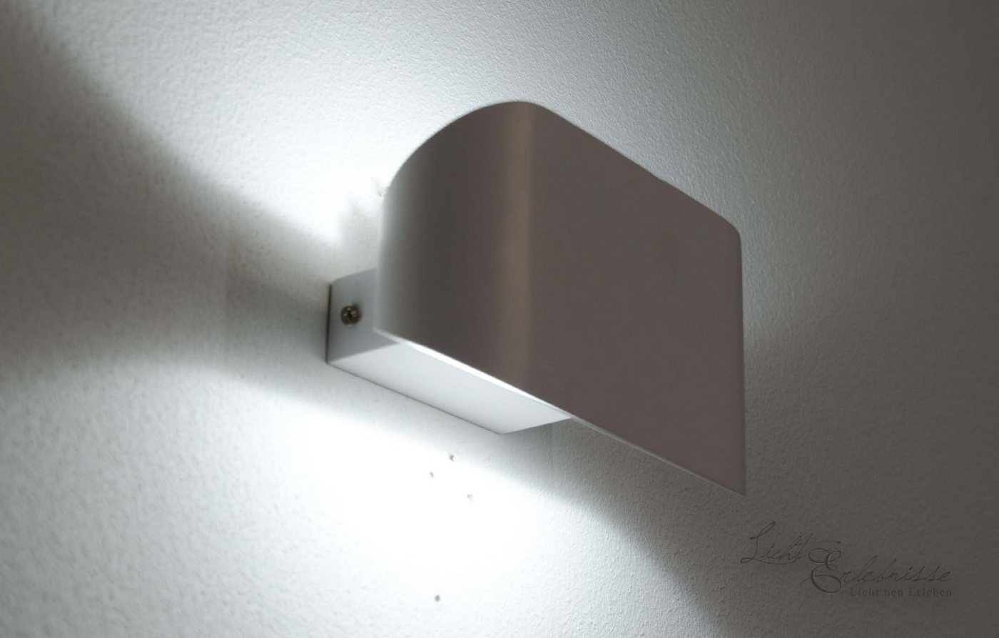 Licht-Erlebnisse Wandleuchte LIER WAND, LED fest integriert, Kaltweiß, LED Wandlampe Weiß Aluminium 6000 K Modern Beleuchtung von Licht-Erlebnisse