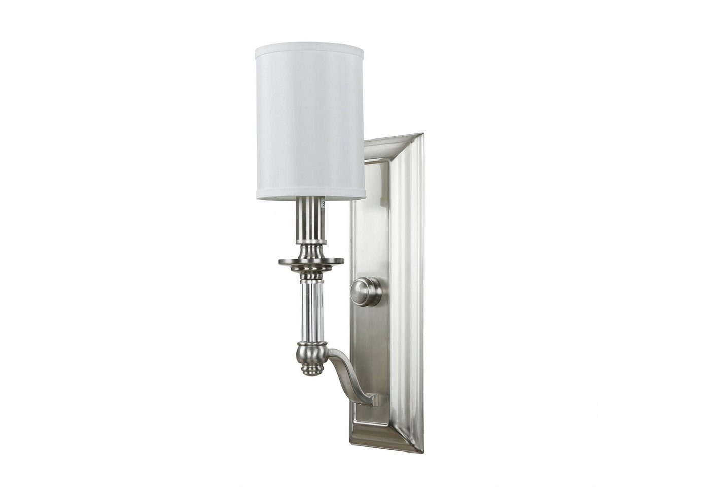 Licht-Erlebnisse Wandleuchte LUANA, ohne Leuchtmittel, Wandlampe Weiß Nickel Stoff Metall E14 Klassisch Beleuchtung Licht-Erlebnisse Wandleuchte LUANA, ohne Leuchtmittel, Wandlampe Weiß Nickel Stoff Metall E14 Klassisch Beleuchtung von Licht-Erlebnisse