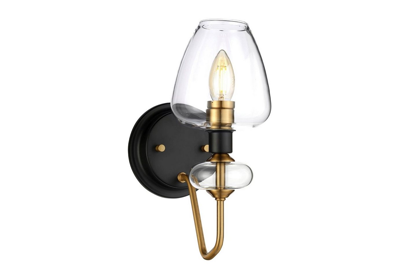 Licht-Erlebnisse Wandleuchte MAIYA, ohne Leuchtmittel, Wandlampe Schwarz E14 Glas Metall Klassisch Beleuchtung Licht-Erlebnisse Wandleuchte MAIYA, ohne Leuchtmittel, Wandlampe Schwarz E14 Glas Metall Klassisch Beleuchtung von Licht-Erlebnisse