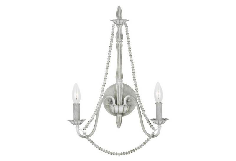 Licht-Erlebnisse Wandleuchte MALIA, ohne Leuchtmittel, Metall H: 53,3 cm Grau Antik E14 2-flammig Rustikal von Licht-Erlebnisse