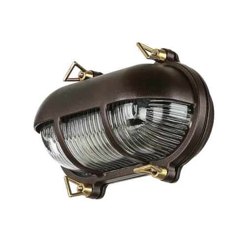 Licht-Erlebnisse Wandleuchte Messing Glas in Rostbraun Antik IP64 Balkon H:13 cm E27 Maritim Rustikal Schiffsleuchte Außenwandlampe Garten SKIATHOS Licht-Erlebnisse Wandleuchte Messing Glas in Rostbraun Antik IP64 Balkon H:13 cm E27 Maritim Rustikal Schiffsleuchte Außenwandlampe Garten SKIATHOS von Licht-Erlebnisse