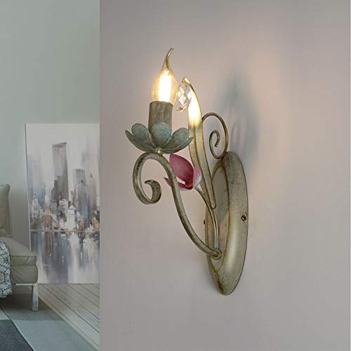 Licht-Erlebnisse Wandleuchte Metall Glas Weiß Rosa Wohnzimmer Flur H:28 E14 max. 60 Watt Kerze dekorativ Florale Wandlampe Esszimmer LUCE Licht-Erlebnisse Wandleuchte Metall Glas Weiß Rosa Wohnzimmer Flur H:28 E14 max. 60 Watt Kerze dekorativ Florale Wandlampe Esszimmer LUCE von Licht-Erlebnisse