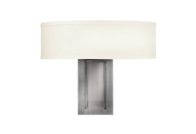 Licht-Erlebnisse Wandleuchte POLILLA, ohne Leuchtmittel, Wandlampe Creme Nickel E14 Stoff Metall Modern Beleuchtung von Licht-Erlebnisse