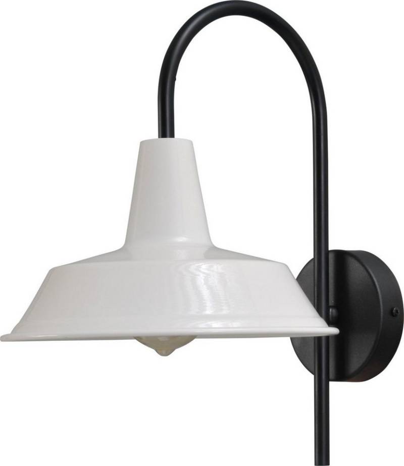 Licht-Erlebnisse Wandleuchte PRATO, ohne Leuchtmittel, Wandlampe innen Industrie Design in Schwarz Weiß Metall Beleuchtung von Licht-Erlebnisse