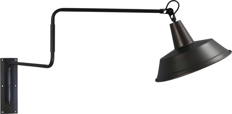Licht-Erlebnisse Wandleuchte PRATO, ohne Leuchtmittel, Wandlampe verstellbar Metall in Schwarz Gunmetal Grau drehbarer Arm von Licht-Erlebnisse