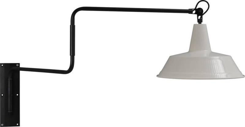 Licht-Erlebnisse Wandleuchte PRATO, ohne Leuchtmittel, Wandlampe verstellbar Metall in Schwarz Weiß drehbarer Arm Beleuchtung von Licht-Erlebnisse