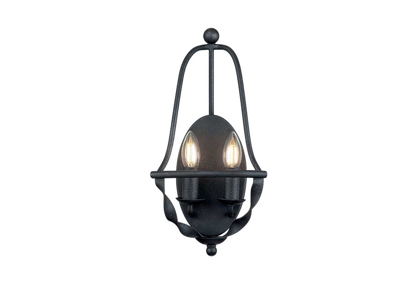 Licht-Erlebnisse Wandleuchte RONDA, ohne Leuchtmittel, Metall E14 H: 41,8 cm Graue Esche 2-flammig Rustikal Wandlampe Licht-Erlebnisse Wandleuchte RONDA, ohne Leuchtmittel, Metall E14 H: 41,8 cm Graue Esche 2-flammig Rustikal Wandlampe von Licht-Erlebnisse