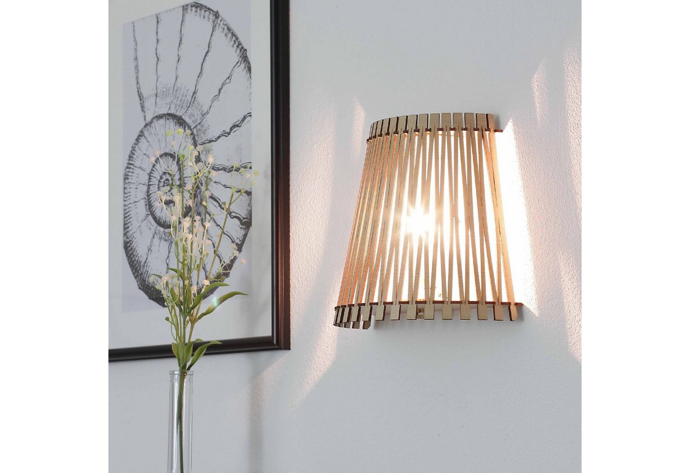 Licht-Erlebnisse Wandleuchte SENDERO, ohne Leuchtmittel, Wandlampe Natur Weiß E27 Holz Metall Modern Beleuchtung Licht-Erlebnisse Wandleuchte SENDERO, ohne Leuchtmittel, Wandlampe Natur Weiß E27 Holz Metall Modern Beleuchtung von Licht-Erlebnisse