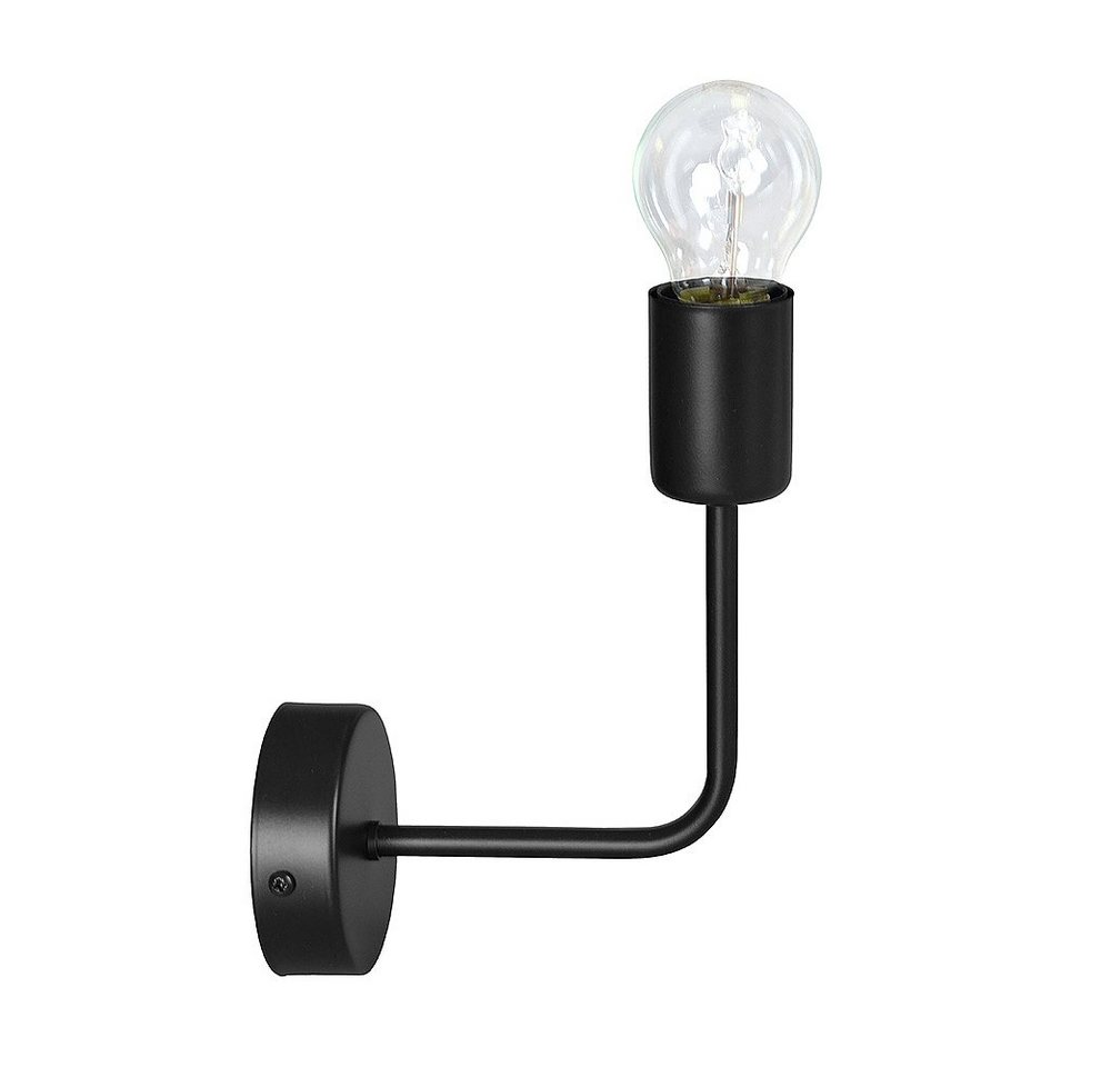 Licht-Erlebnisse Wandleuchte SIMPLEX, ohne Leuchtmittel, Wandlampe Schwarz Retro Metall Bett Sofa von Licht-Erlebnisse