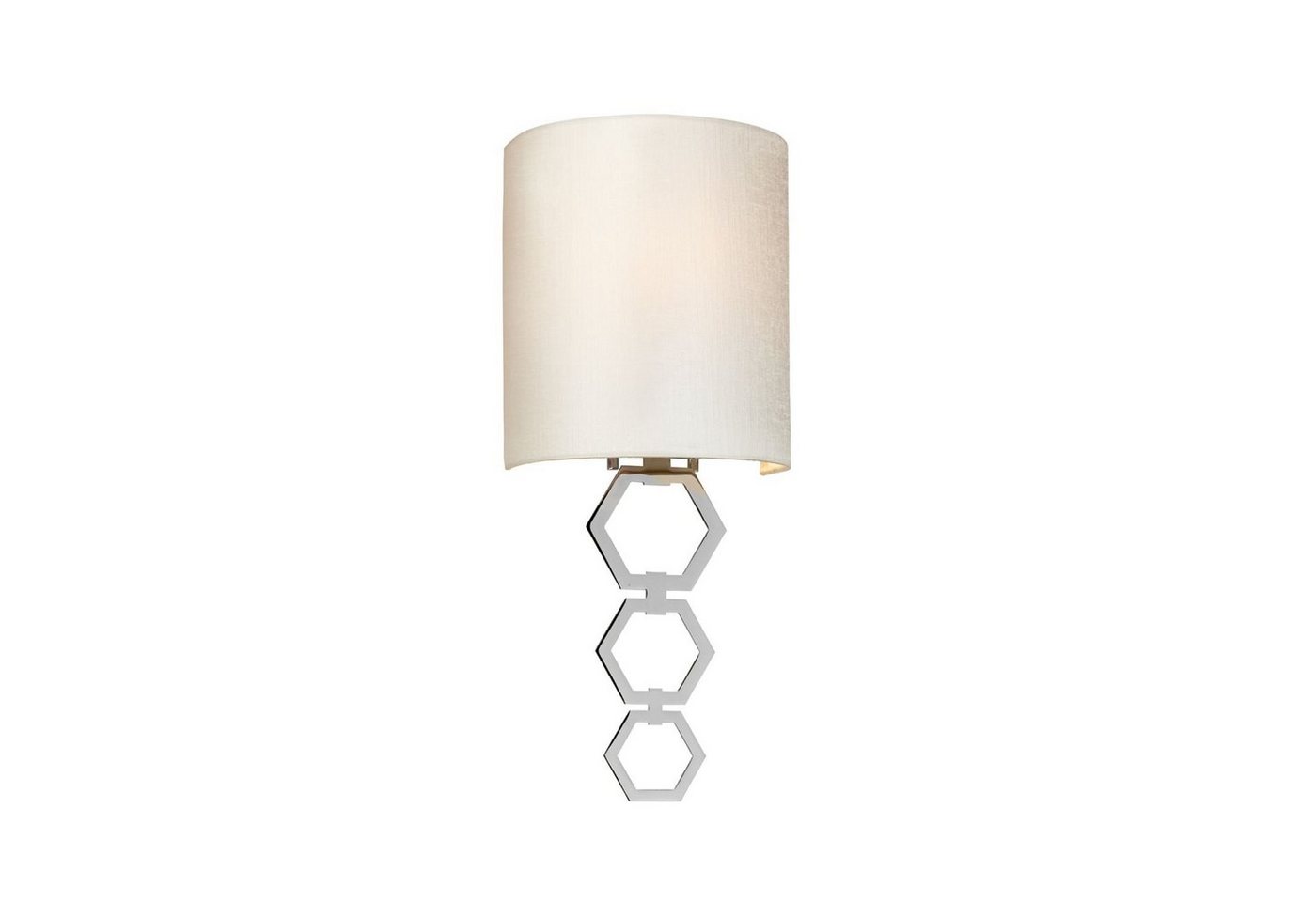 Licht-Erlebnisse Wandleuchte TADES, ohne Leuchtmittel, Wandlampe Up Down Creme Chrom E27 Kunstseide Metall Modern Beleuchtung von Licht-Erlebnisse