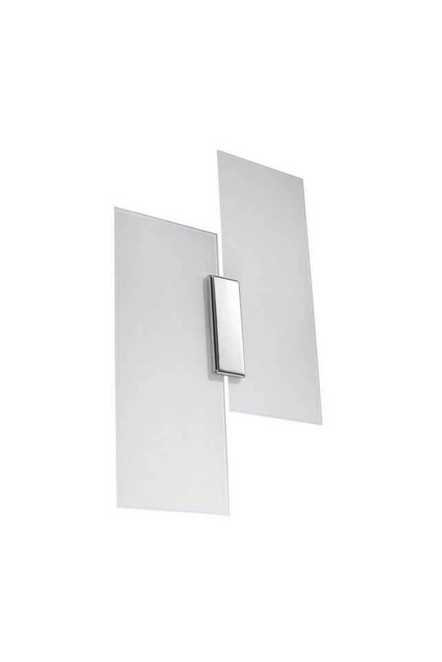 Licht-Erlebnisse Wandleuchte VERONICA, ohne Leuchtmittel, Wandlampe Glas Chrom Weiß 2 x E27 blendarm Flur Wohnzimmer Treppe von Licht-Erlebnisse