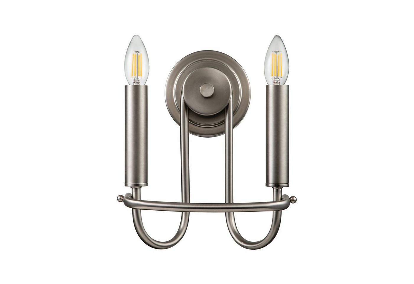 Licht-Erlebnisse Wandleuchte VIGO, ohne Leuchtmittel, Metall E14 H: 27 cm Nickel gebürstet 2-flammig Modern Licht-Erlebnisse Wandleuchte VIGO, ohne Leuchtmittel, Metall E14 H: 27 cm Nickel gebürstet 2-flammig Modern von Licht-Erlebnisse