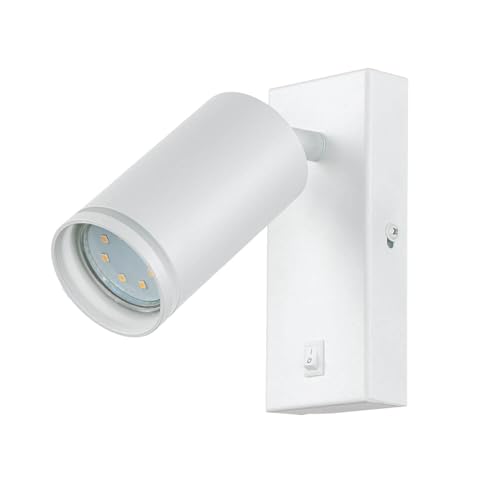 Licht-Erlebnisse Wandleuchte mit Schalter Metall GU10 H: 14 cm klein verstellbar schwenkbar Weiß Wandlampe innen Leselampe Bett Sofa Spot Licht-Erlebnisse Wandleuchte mit Schalter Metall GU10 H: 14 cm klein verstellbar schwenkbar Weiß Wandlampe innen Leselampe Bett Sofa Spot von Licht-Erlebnisse