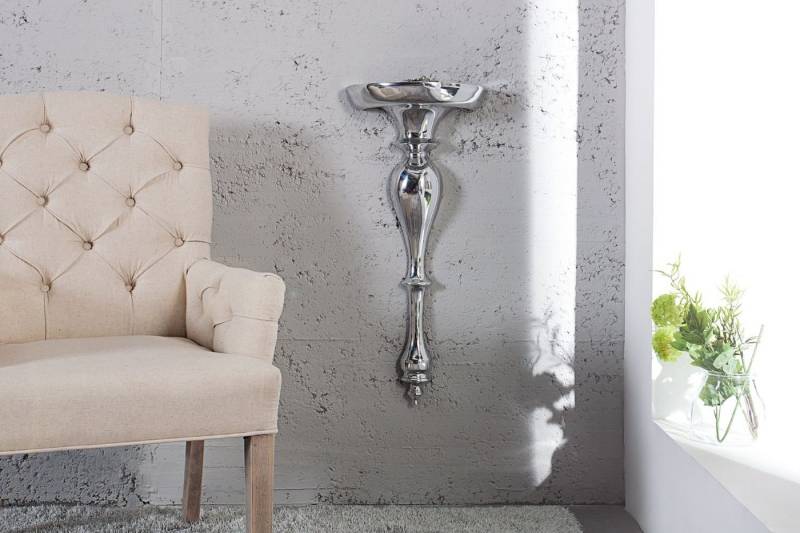 Licht-Erlebnisse Wandregal EDREN, Wandkonsole in Silber 25cm x 60cm x 13 cm aus Aluminium Schweberegal von Licht-Erlebnisse