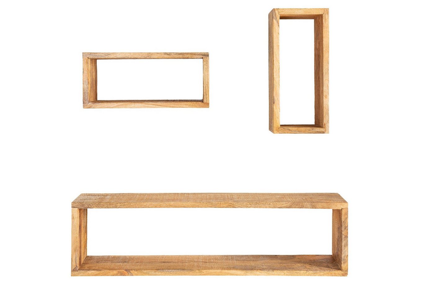 Licht-Erlebnisse Wandregal ERNIE, 3er Set Mango Holz 2x 43 x 19 cm + 94 x 25 cm Schwebend Licht-Erlebnisse Wandregal ERNIE, 3er Set Mango Holz 2x 43 x 19 cm + 94 x 25 cm Schwebend von Licht-Erlebnisse
