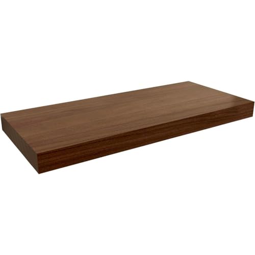 Licht-Erlebnisse Wandregal Holz Optik 80 cm lang Braun aus MDF Kunststoff (PVC) Schweberegal Brett Regal Wand schwebend von Licht-Erlebnisse