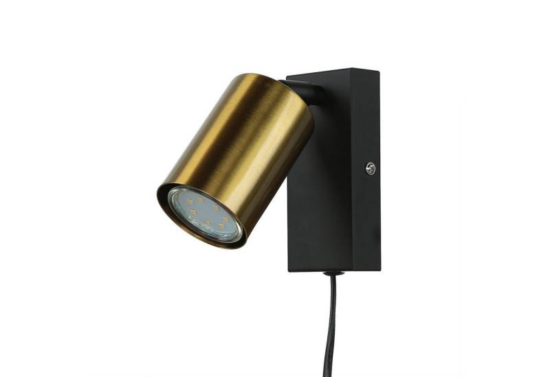 Licht-Erlebnisse Wandstrahler COLENE, ohne Leuchtmittel, Wandlampe mit Schalter in Schwarz GU10 Leselampe Wand Bett Sofa von Licht-Erlebnisse