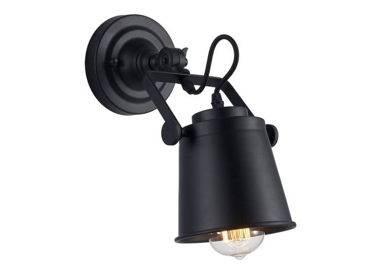 Licht-Erlebnisse Wandstrahler CYRILL, ohne Leuchtmittel, Metall verstellbar Schwarz Spot E27 Retro Designspot Lese Sofa von Licht-Erlebnisse