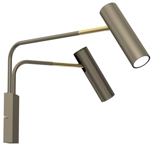 Licht-Erlebnisse Wandstrahler Metall in Gold Wohnzimmer Küche B:60 cm GU10 bis 8 W flexibel 2-flammig elegant stilvolle Wandlampe Flur STAMKAN Licht-Erlebnisse Wandstrahler Metall in Gold Wohnzimmer Küche B:60 cm GU10 bis 8 W flexibel 2-flammig elegant stilvolle Wandlampe Flur STAMKAN von Licht-Erlebnisse