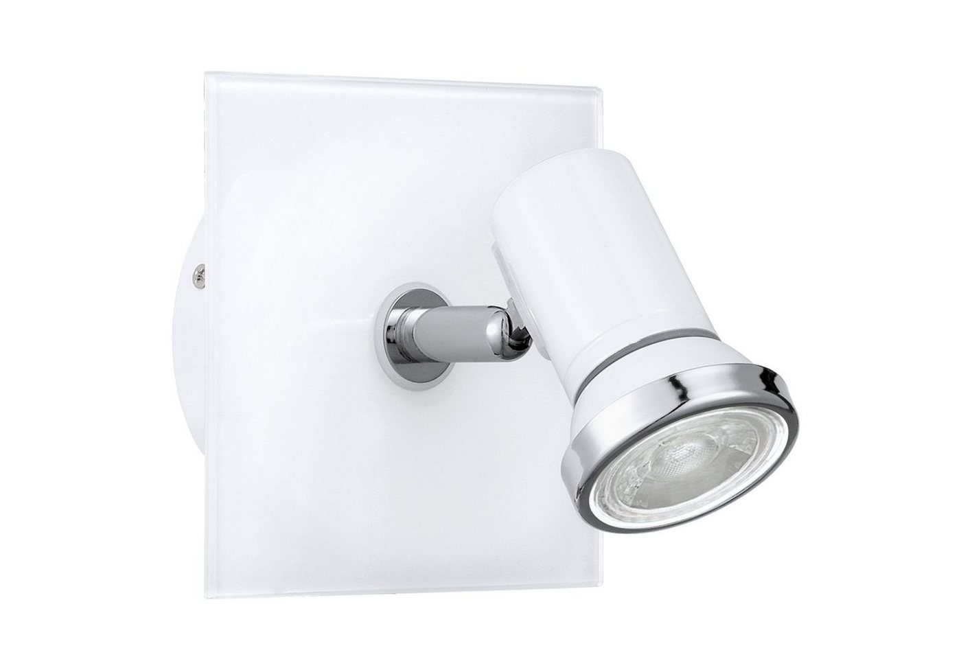Licht-Erlebnisse Wandstrahler TAMARA 1, LED fest integriert, Wandspot Weiß IP44 GU10 Metall Modern klein Wandlampe von Licht-Erlebnisse
