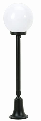 Licht-Erlebnisse Wegeleuchte außen Kugel Schirm 77cm IP43 E27 Schwarz Weiß Garten Eingang Außenlampe MELANTHA von Licht-Erlebnisse