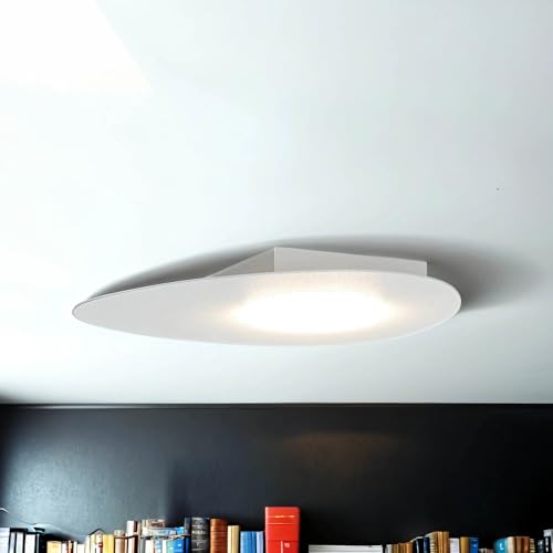 Licht-Erlebnisse Weiße Deckenleuchte aus Metall Modern schlichtes Design GX53 dekorative Deckenlampe Bad MERCIA von Licht-Erlebnisse