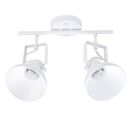 Licht-Erlebnisse Weißer Strahler Retro Design Metall 2x E14 praktisch DALLAS Spot Deckenlampe Wohnzimmer Flur von Licht-Erlebnisse